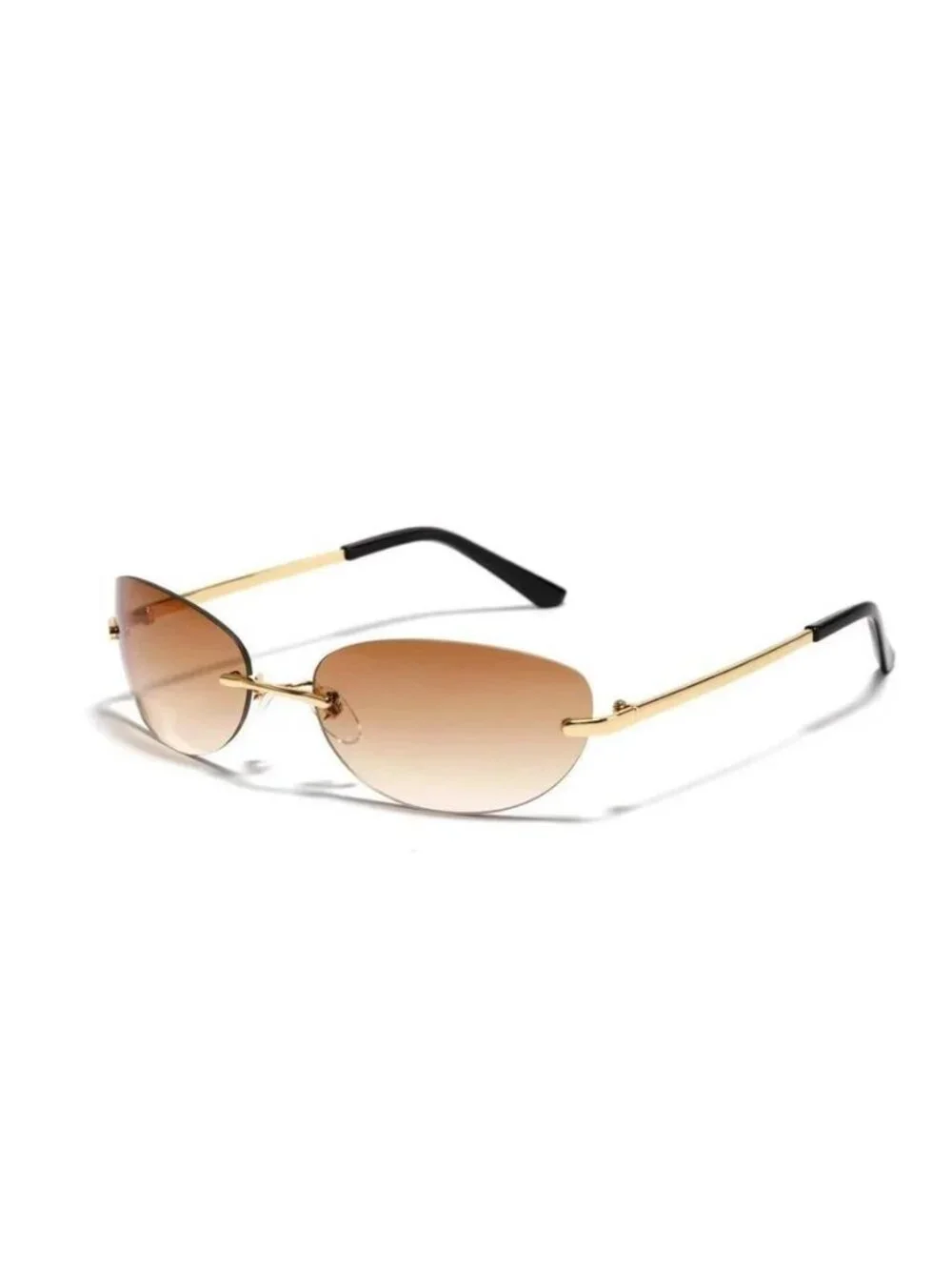 Retro  Rimless Oval Sunglasses